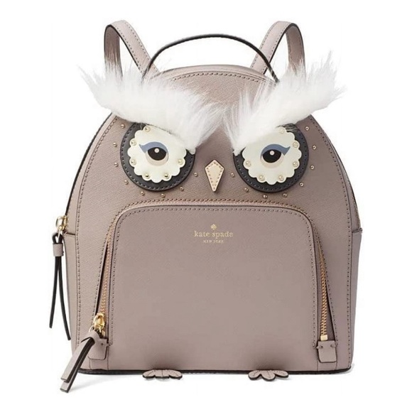 kate spade Handbags - Kate Spade Star Bright Owl Tomi Cityscape Grey Leather Novelty Backpack